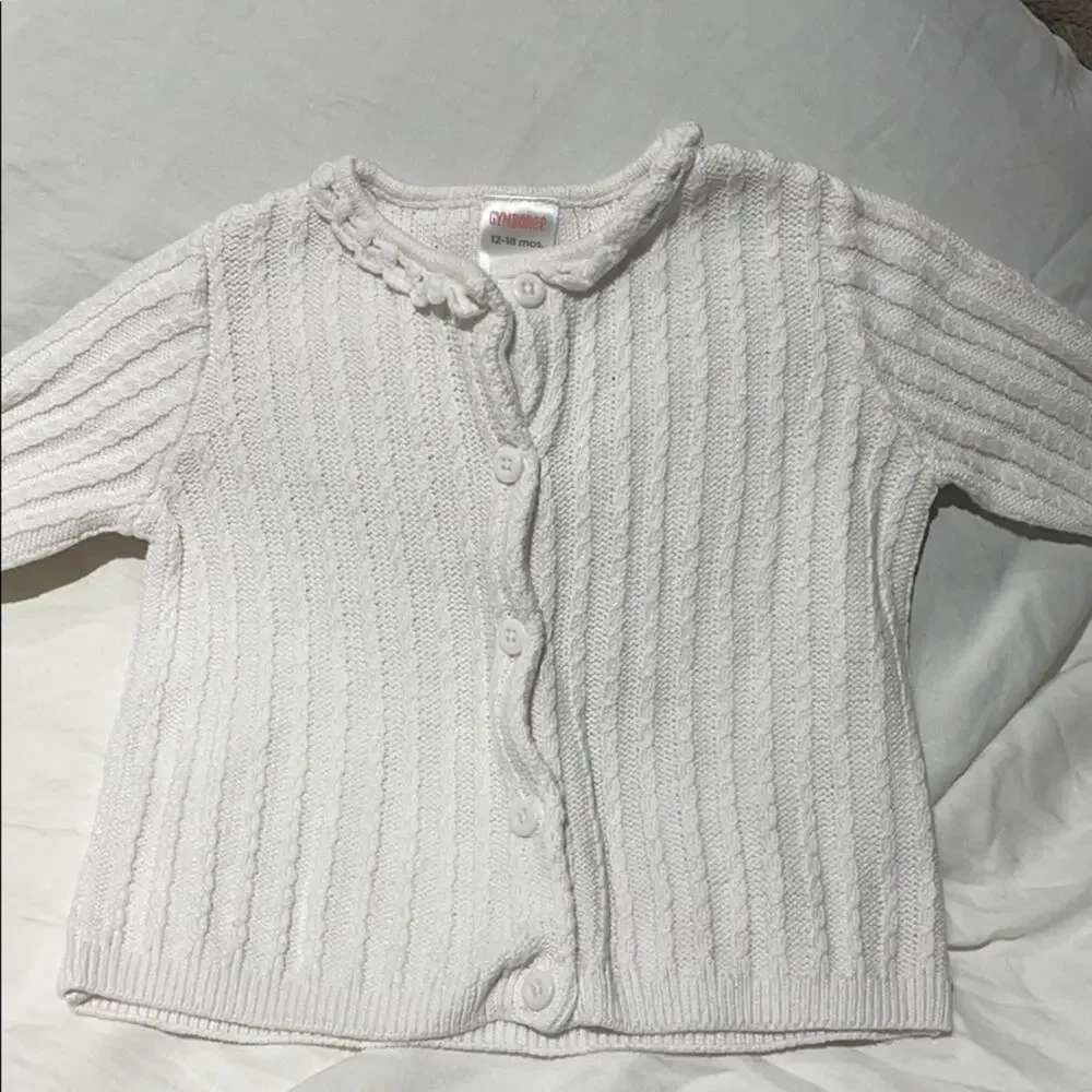 Gymboree 12-18m simple 💯 cotton cardigan euc